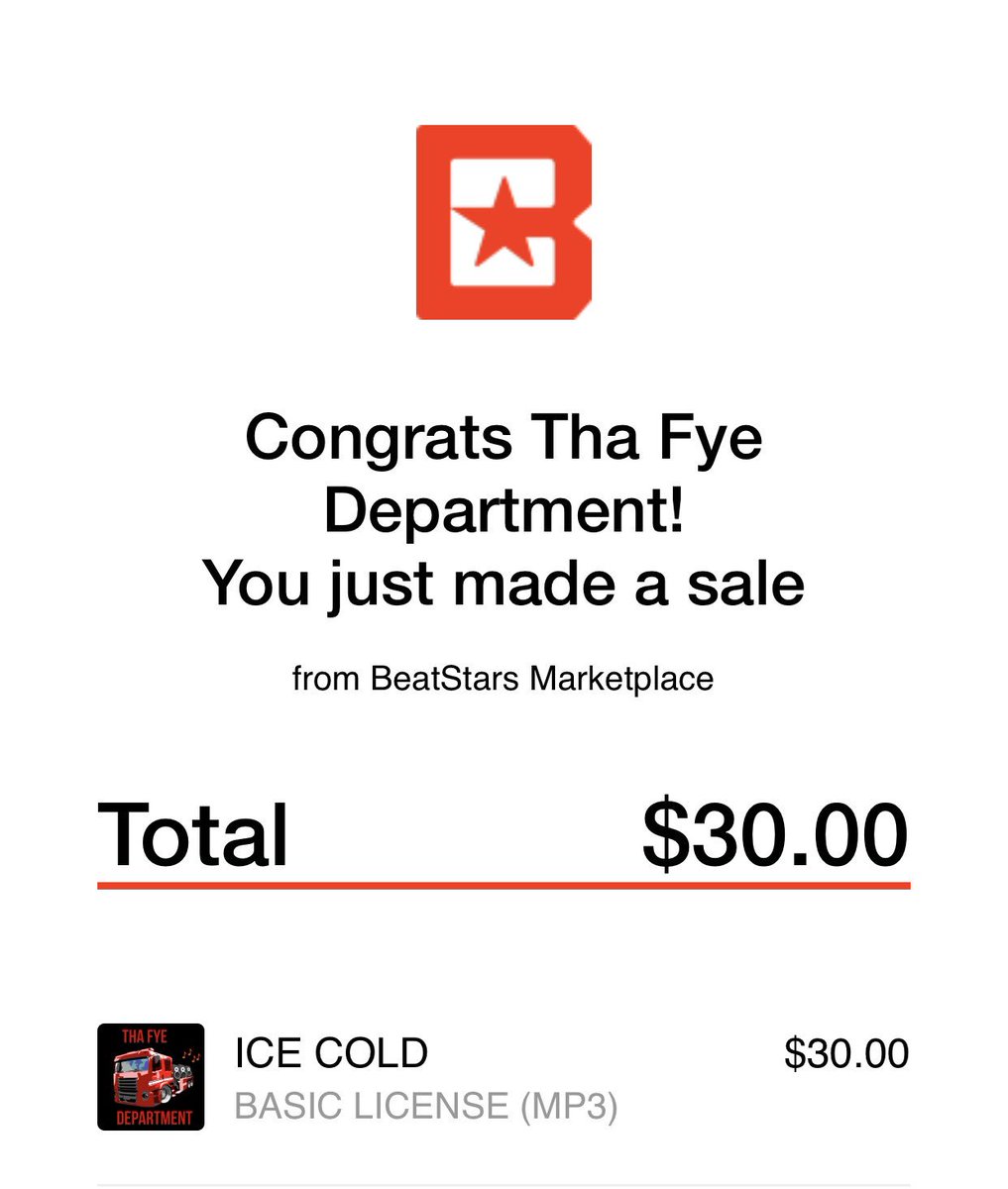 FyeDepartment's tweet photo. Thank You @BeatStars for yet ANOTHER great sell by @FyeDepartment 🙏🚒💯 #beatstars https://t.co/lQIEXidHmH