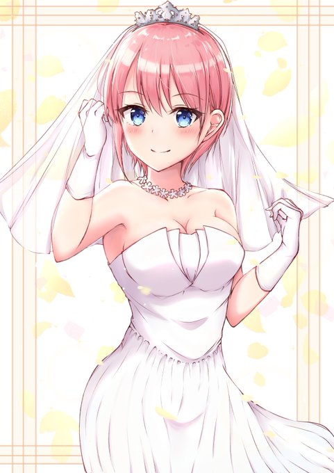 ゆきうなぎ🐰お仕事募集中さんがTwitterに投稿した中野一花(五等分の花嫁)のイラスト。