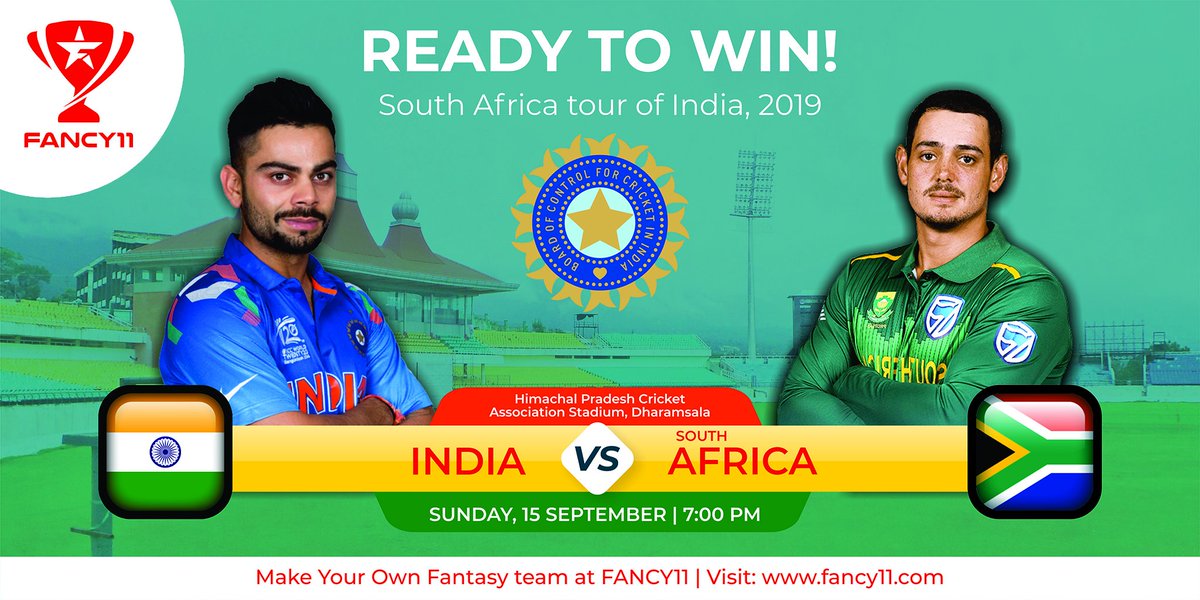 Fancy11official's tweet photo. 🏏India & South Africa are ready for 1st T20I
🇮🇳 INDIA vs SOUTH AFRICA 🇿🇦 | 15 SEP, 7 PM
🏏Create Your Team Now at https://t.co/ZWUN8MSWa5
#INDvsSA #T20Series #Cricket #Fancy11 #INDvsSA https://t.co/R3eQCUsYU1