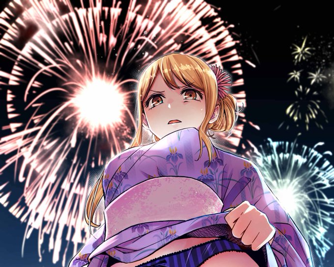 メロンブックスさんでの購入特典のクリアファイル、カラー化の要望が特に多かった浴衣ニコ描きました よろしくおパンツ🍞✌️

https://t.co/q13nmWPigS 