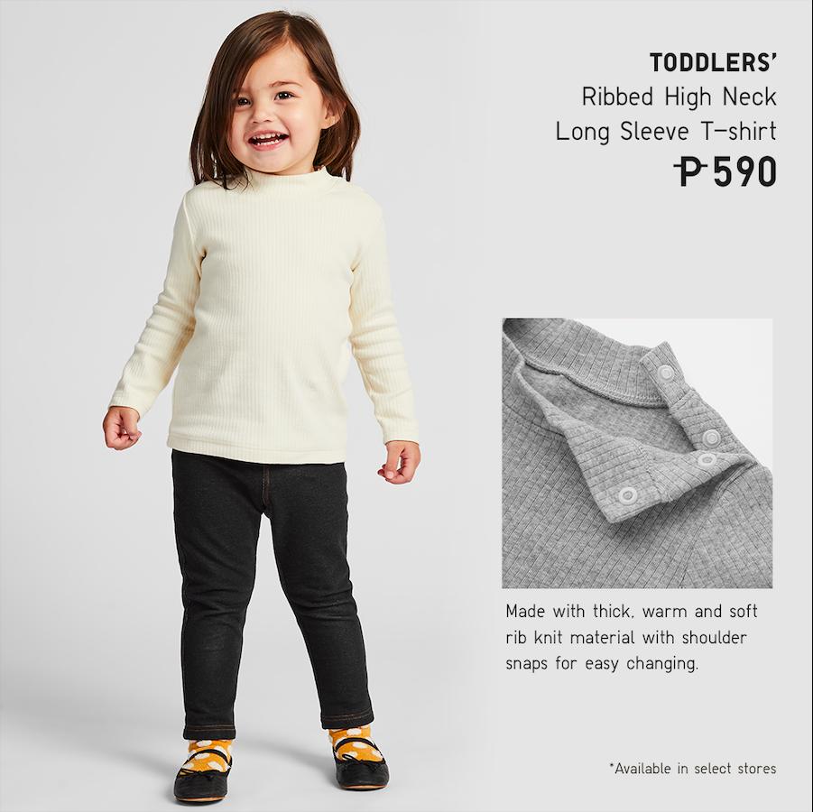 UNIQLO Philippines on X: Let your little one enjoy the season in comfort  and style with UNIQLO's Ribbed High Neck Long Sleeve Shirt! This stylish  piece is made with a comfortable rib-knit