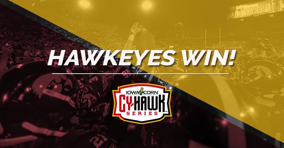 iowa_corn's tweet photo. And just like that, this corn-fed clash is over. Congratulations to the Hawkeyes for their victory in tonight’s big game! Make sure to fuel up with ethanol and have a safe trip home! #IowaCornCyHawkSeries #corngrowsIA https://t.co/wqakd4sEXA