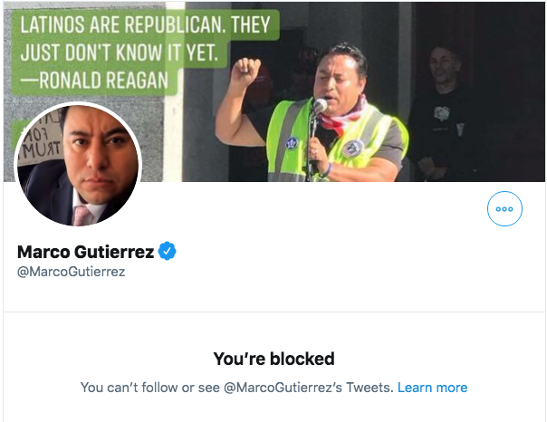 Blocked by the 32.9% of  @MarcoGutierrez that isn't automated. Sad!