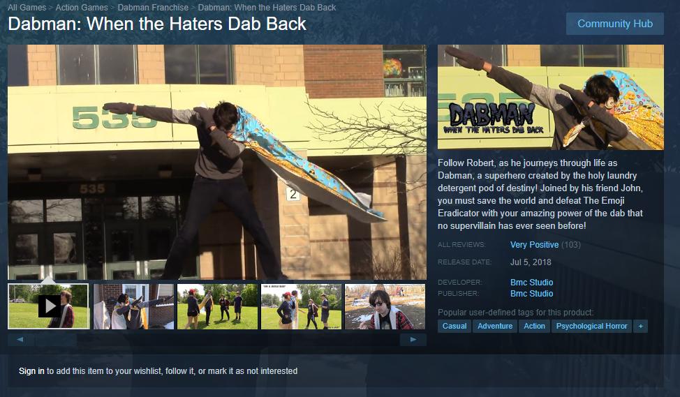 DabButton's tweet image. You can dab in Dabman: When the Haters Dab Back