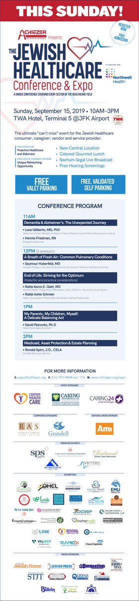 KingDavid1900's tweet image. Don’t miss this amazing event TOMORROW (Sunday 11-3) at the TWA Hotel in Terminal 5 @JFK Airport. Free Admission! Free Valet Parking! Lunch! Meet and greet professionals and service providers from every aspect of healthcare, eldercare and proactive care. @AchiezerFR_5T