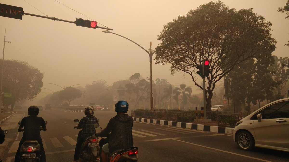 Selamat pagi menjelang siang. Pagi ini Kota Palangka Raya masih tetap sama, diselimuti kabut asap. Bahkan bisa dibilang pagi ini merupakan yg terparah semenjak kabut asap yg sudah berjalan kurang lebih 2 bulan ini. Lebih pekat dan menusuk hidung. Mata pun pedih.