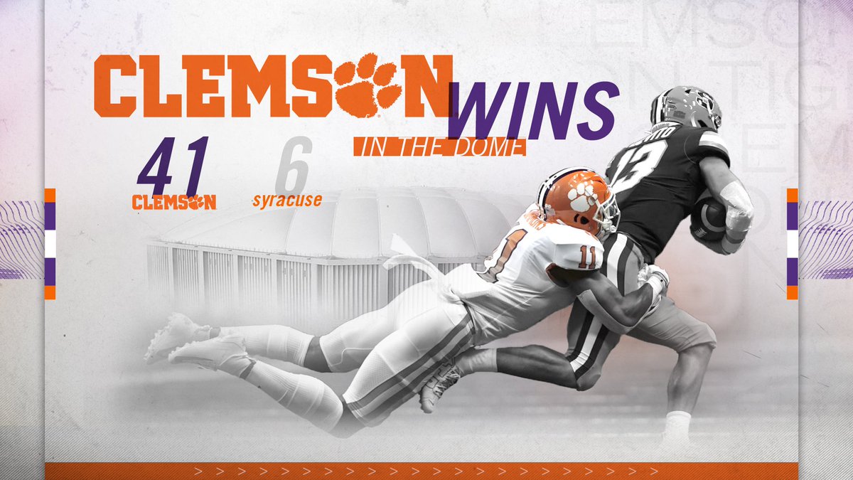 ClemsonFB's tweet photo. A BIG win for the TIGERS on the road 🐅 #ALLIN https://t.co/pNbUZppmQc