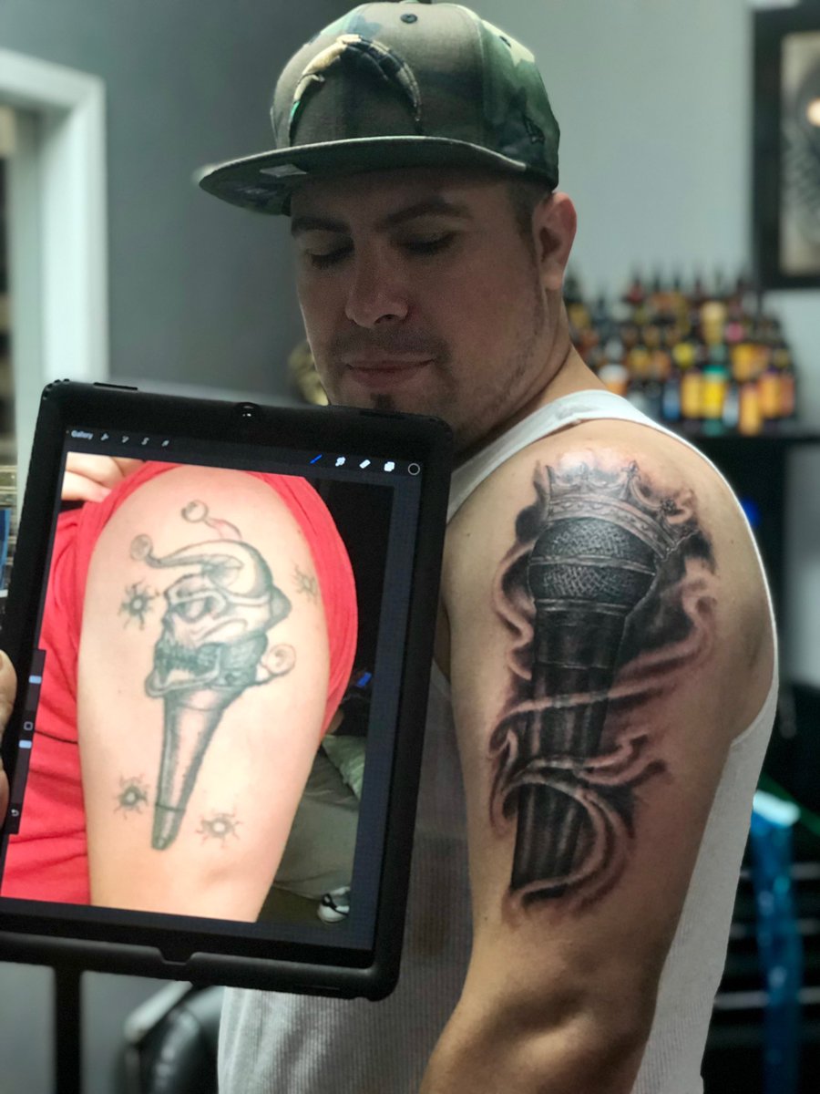 bigwyno's tweet photo. #beforeandafter #coveruptattoo #bigwyno #forevertattoo #ratedill #micraphonetattoo #KingsOfTheWest https://t.co/JvR63coL5t