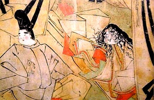 鎌倉時代の絵巻物「男衾三郎絵巻」から。平安時代の不細工な女性という
