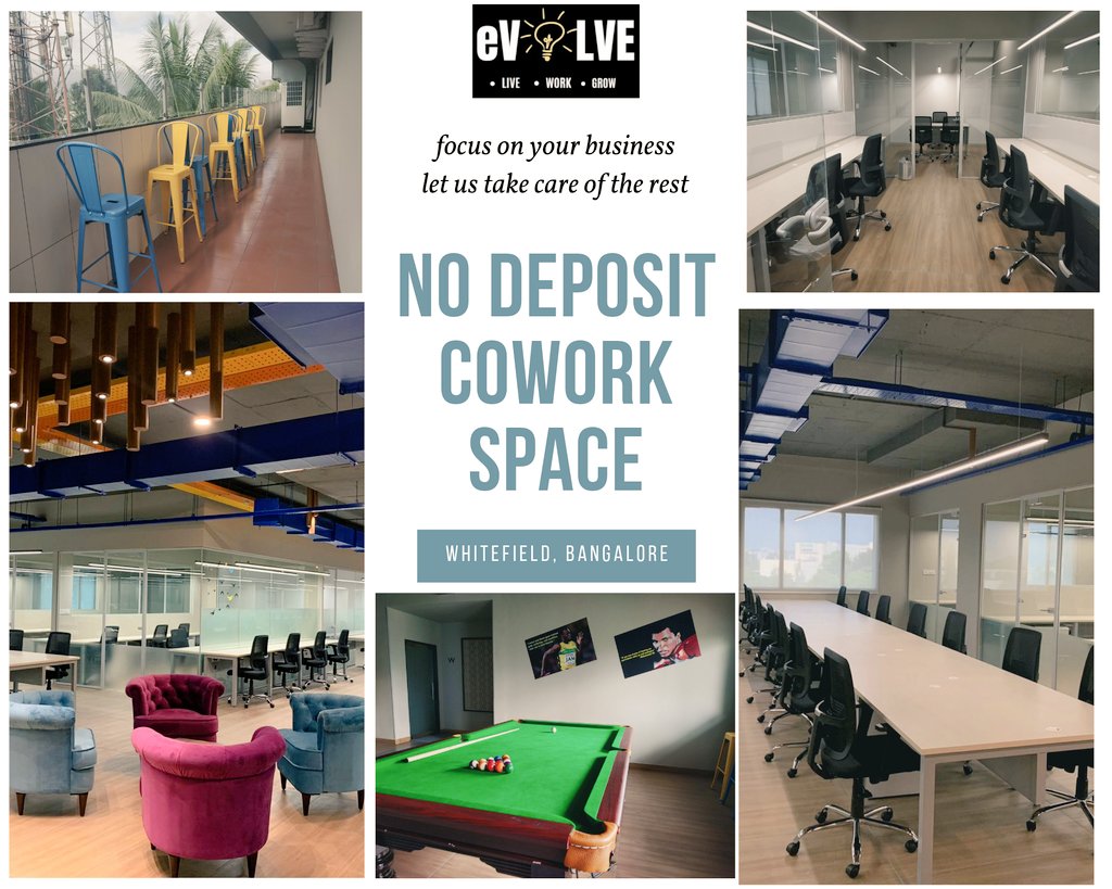 Introducing #NoDeposit #seats in our new #cowork space!! 

#Focus on #building your #business, let us take care of rest

Call / WhatsApp: 8971071089
Email: gokul@evolveworkstudio.com
evolveworkstudio.com

#NoHassles #NoLockin #freedom #independence #startup #entrepreneur #work