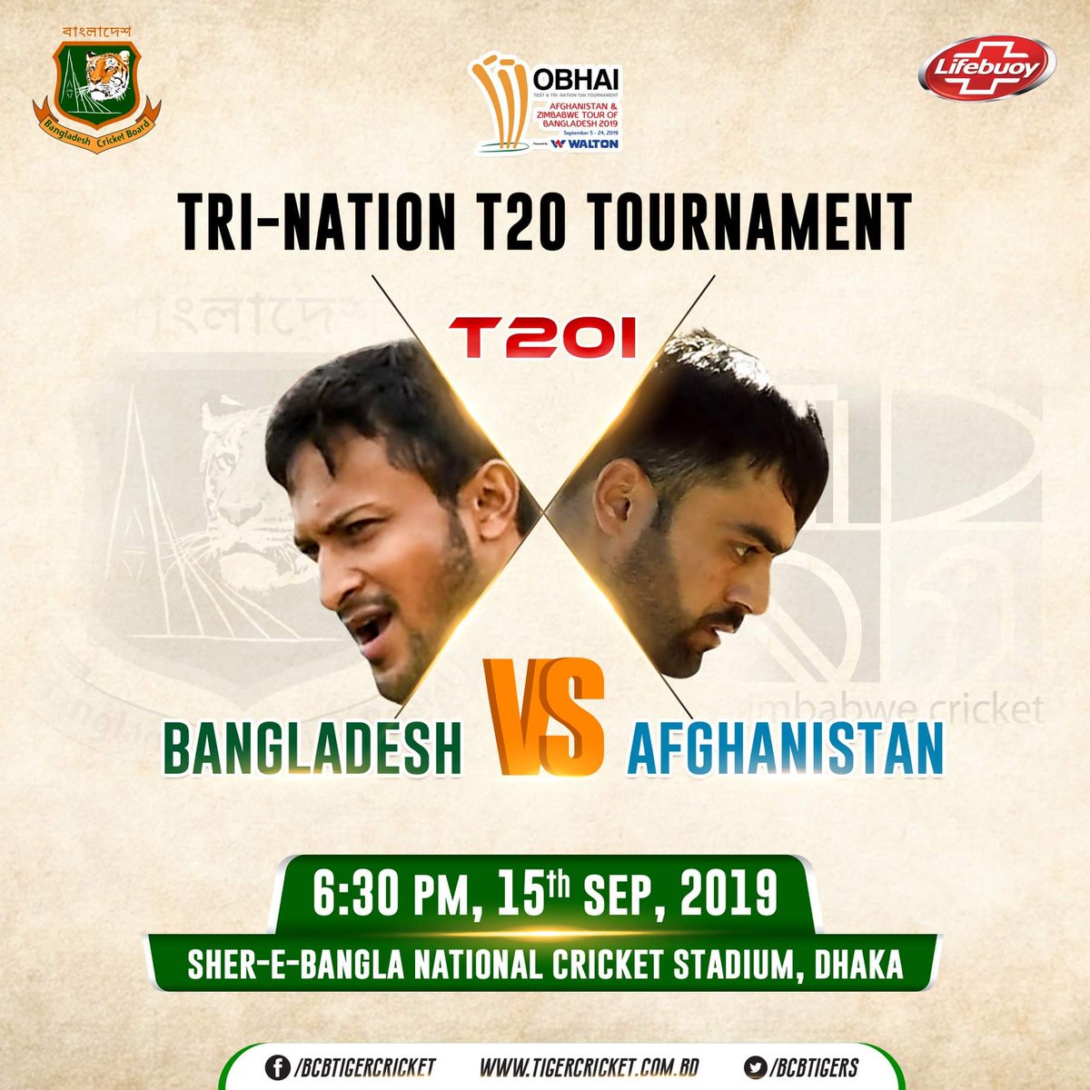 BCBtigers's tweet photo. Matchday 🙌

🆚 Afghanistan
🏆 Tri-Nation T20I Tournament
🏏 Third Match
🏟 Sher-e-Bangla National Cricket Stadium
🕑 6:30 PM

#BANvAFG #RiseOfTheTigers https://t.co/f9mTEcEoKl