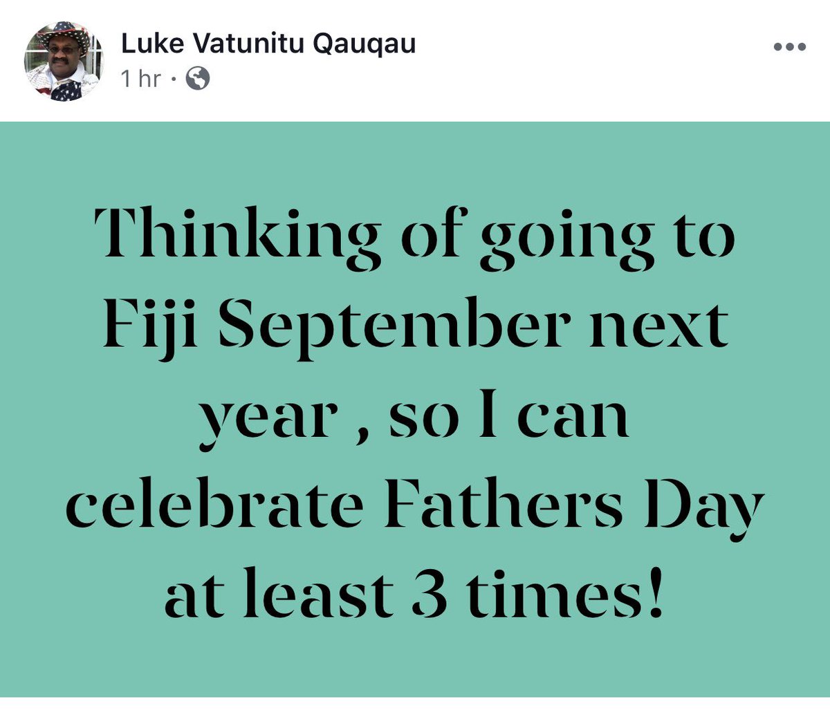 Deevz_fj's tweet image. My dads post on fb🤦🏾‍♀️ #iCannot