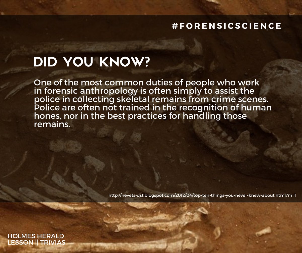 holmes_herald's tweet photo. #FSC4 : DEATH INVESTIGATION
#FSC4L2 || Role of Forensic Anthropologist

https://t.co/RhzvnBYTSB https://t.co/tGGmsALTUH