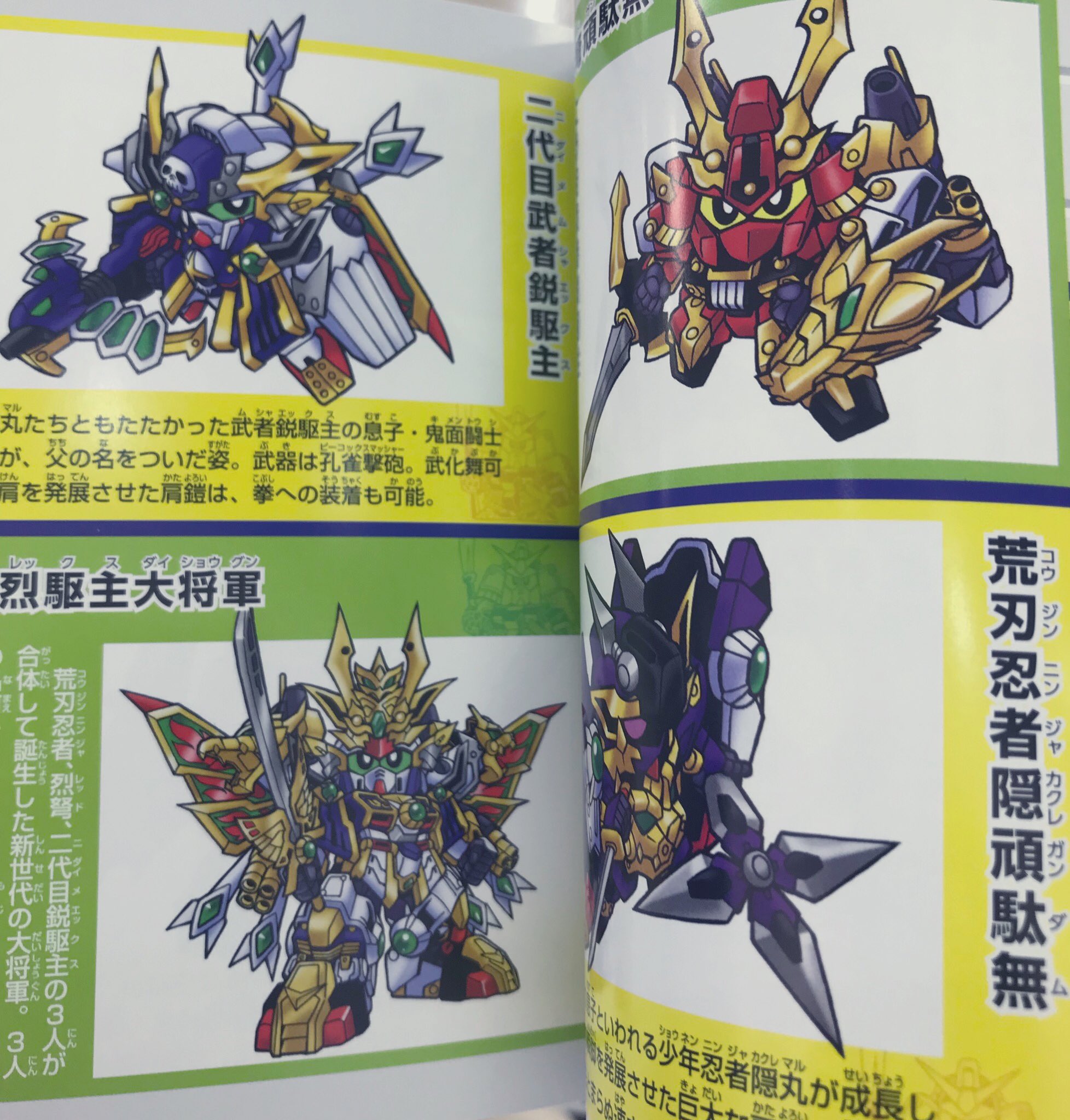チョロちき Sdガンダム 究極大図鑑すごいな 武者烈伝の荒烈駆主大将軍 光凰姫将軍 はてはレインボー大陸戦記のキャラまでいる 昔ボンボンのガンダム野郎やrガンダム も収録されているから世代は買いでしょう Sdガンダム T Co Pxb0eiwo2v Twitter