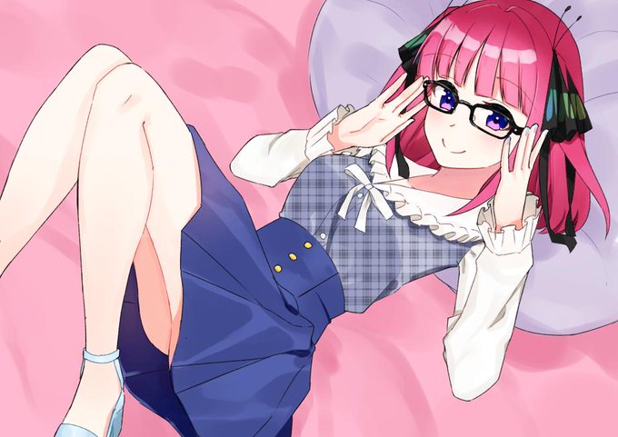 さえぐささんがTwitterに投稿した中野二乃(五等分の花嫁)のイラスト。