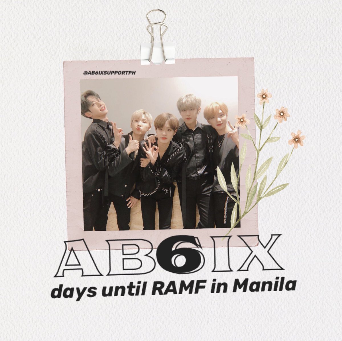 AB6IXSUPPORTPH's tweet photo. There are AB6IX days left until #RAMFinManila!
More projects will be revealed this week! See you there, PH ABNEWs! โค๏ธ
#AB6IX #AB6IXSUPPORTPH #RAMF2019KpopConcert https://t.co/Nrqd0oJEcG