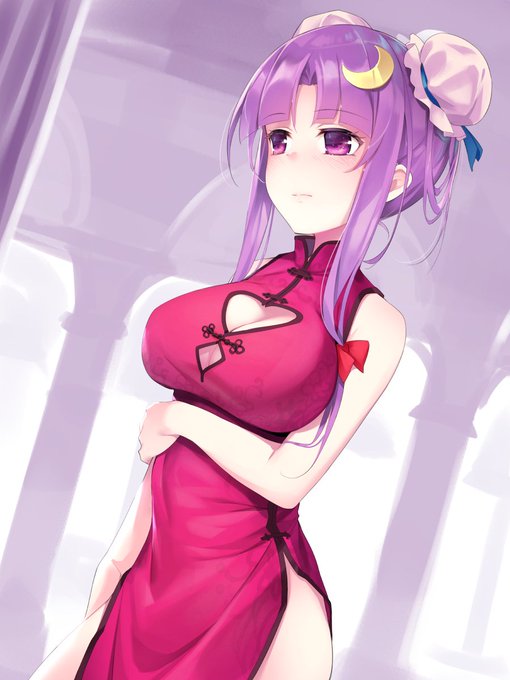 お題箱より、チャイナお団子ヘアーなパチュリー。
ついでにチャイナ服も 