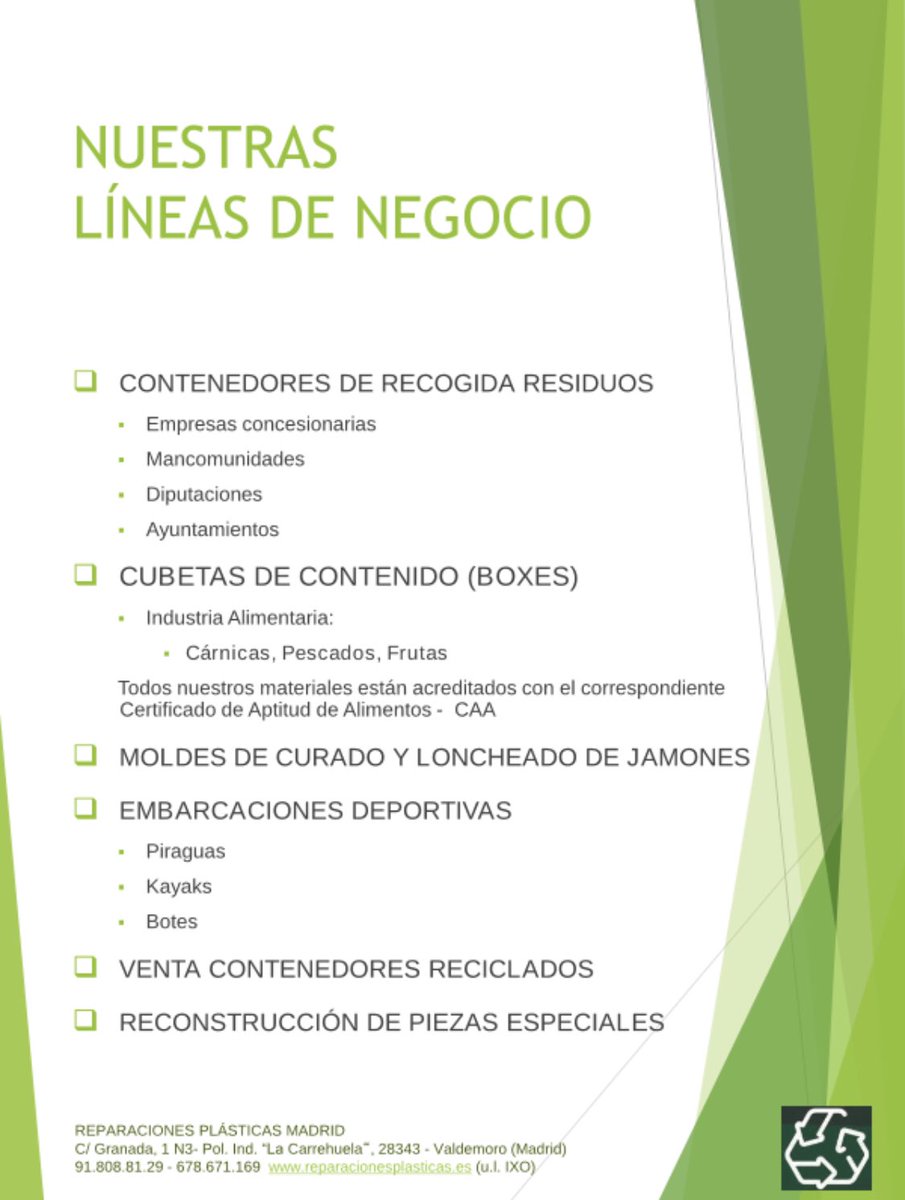 ReparaPlasticos's tweet photo. Os presentamos nuestro catálogo de Reparaciones Plásticas. Reparamos toda clase de plásticos. https://t.co/gRr76t0RXh - 91.808.81.29 (u.l. IXO)  #emisonesCO2 #MedioAmbiente #reparacionesplasticas https://t.co/lQRb1OogOf