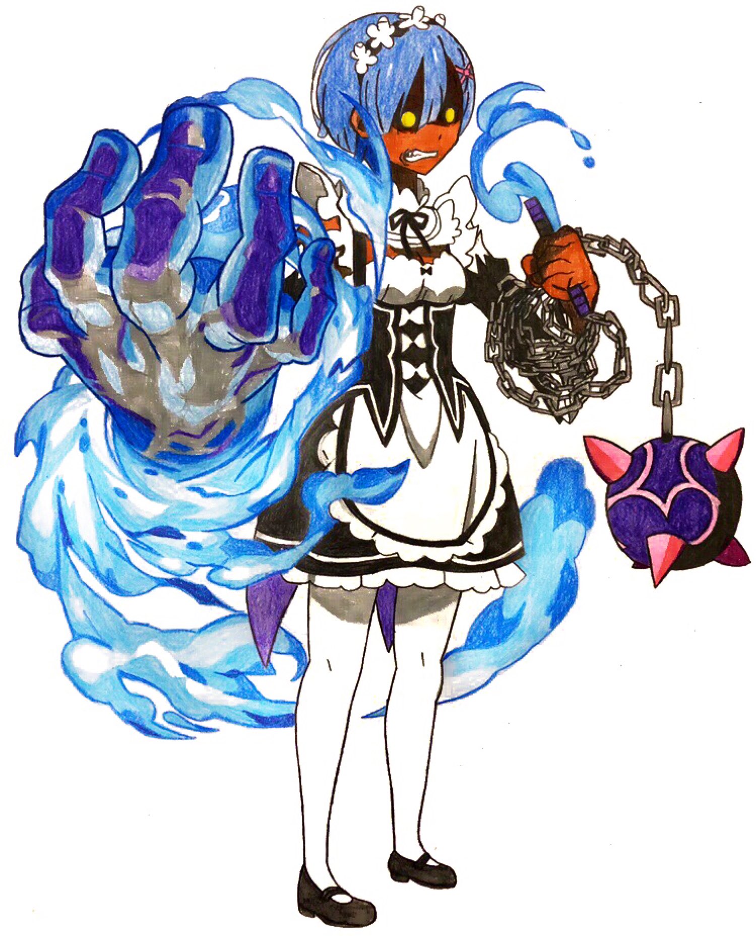 Jm Rsa アニメ モンスト イラスト 色鉛筆 Re ゼロから始まる異世界生活 レム モンスト ドゥーム廻 超絶 廻 滅の審判を下せし水の闘神 廻 リゼロ モンスト T Co Ylld3l9udc Twitter