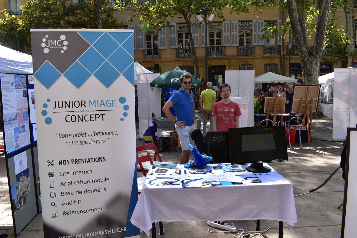 On vous attend sur notre stand à l'#Assogora de <a href="/aixmaville/">Aix-en-Provence</a>. Venez discuter avec nous pour découvrir nos prestations et tester la solution de réalité augmentée que nous avons développer !
 #WeAreJE #JMC #MIAGE