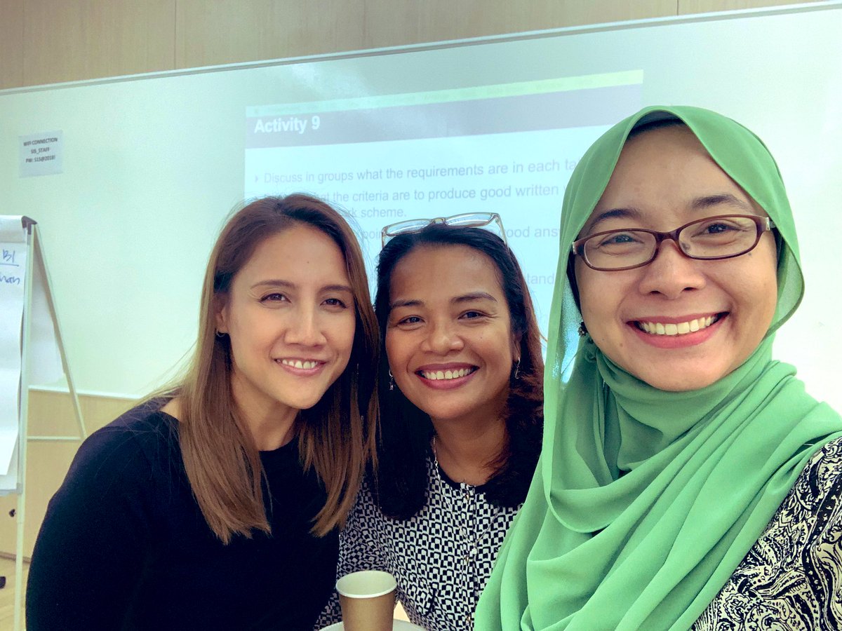 cikgu_dessy's tweet photo. My first training event as a Cambridge Trainer! Thank you so much to our experienced UK trainers - Christine, Claudie &amp; Ross for all the knowledge and sharing. Not to forget, thank you to our Cambridge Team, Salyza &amp; Su Li!
@CambridgeInt #his_learning @RozaCRWillis @secondaryBM https://t.co/NhLz3hAlx2