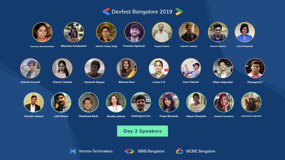 See you all on next sunday on day02 of the #DevfestBlr
#DevFest #DevFest19 

Check out the agenda on gdgbangalore.com to make sure you attend the talks that interest you from this amazing lineup
🤩🤩🤩🤩🤩🤩
<a href="/GoogleDevsIN/">Google for Developers India</a> 
<a href="/WomenTechmakers/">Women Techmakers</a> 

-A Thread (1/6)