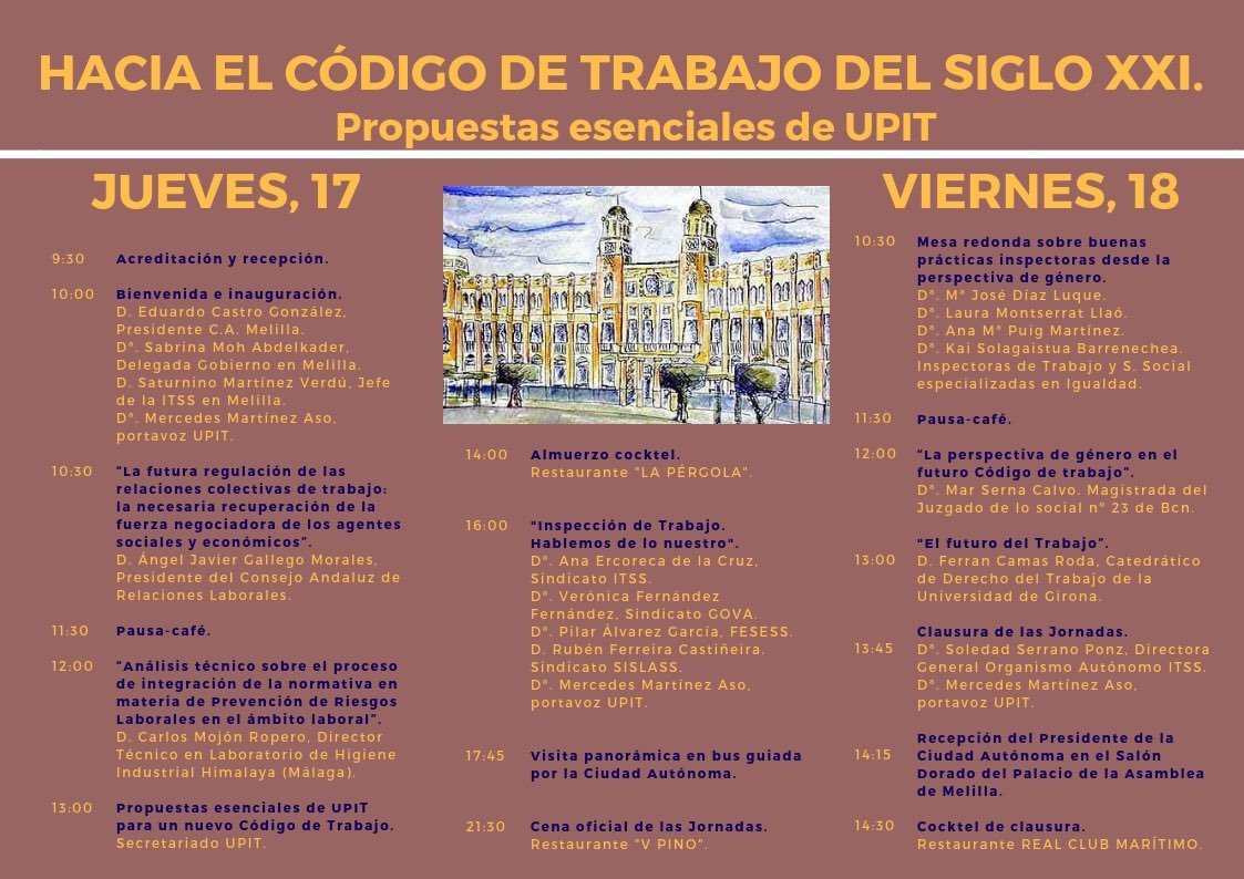 FerranCamasRoda's tweet photo. Me complace mucho aportar mi grano de arena en forma de ponencia sobre “El futuro del Trabajo” al Congreso que ha organizado la Unión Progresista de Inspectores/as de Trabajo en Melilla los días 17 y 18 de octubre. Mis felicitaciones a @UPIT_ITSS y a su portavoz @Mmartinezaso https://t.co/agx5wY4B2d
