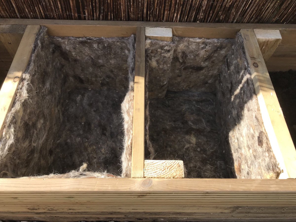 Thanks <a href="/goustocooking/">Gousto</a> - using up your wool to line our new 2 bin compost system 😀