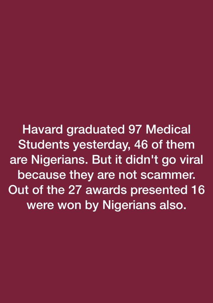Nigerians out there are making the country proud and we are happy to associate with them all. We are on the right path.