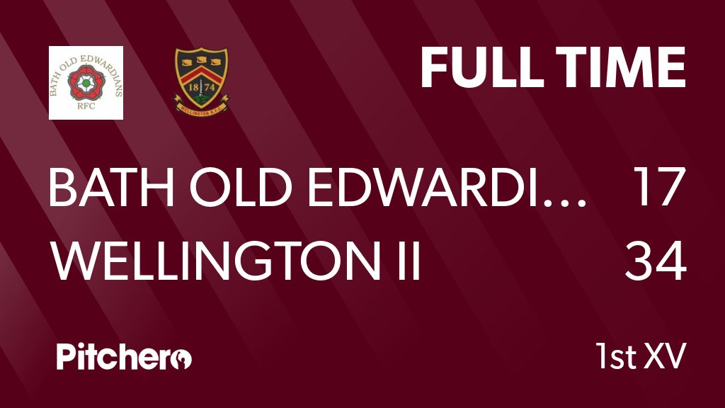 Bath Old Edwardians (@batholdedsrfc) on Twitter photo FULL TIME: Bath Old Edwardians 17 - 34 Wellington II
#BATWEL #Pitchero
pitchero.com/clubs/batholde… FULL TIME: Bath Old Edwardians 17 - 34 Wellington II
#BATWEL #Pitchero
pitchero.com/clubs/batholde…