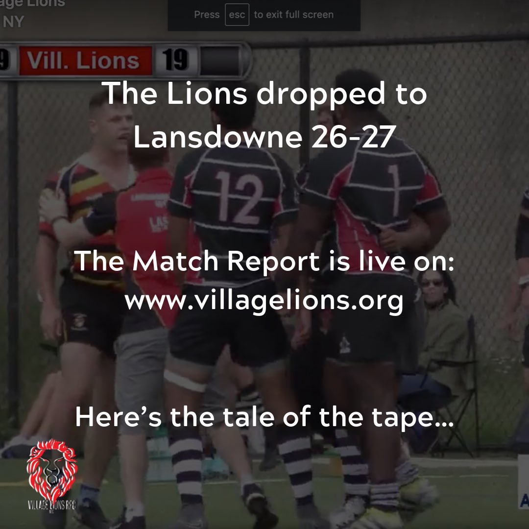 villagelions's tweet photo. Men’s Match report now live on https://t.co/QWzIVwzQGr:

https://t.co/xriqF1noyP

#VillageLions #VLRFC #LionsRugbyNYC #RugbyNewYork #LionsRugby #LionsVsLansdowne #MetNY #EGU #RUNY #MLR #USARugby #RugbyWorldCup #nyc https://t.co/02HdB2Jj3J