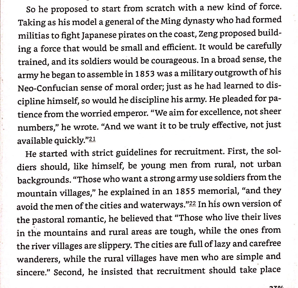 The Qing desperately needed new armies, and granted loyal bureaucrats the authority to raise armies in their provinces. One, Zeng Guofan of Hunan, created an army with good pay, harsh discipline, and locally organized recruitment - all to prevent desertion & maintain discipline.