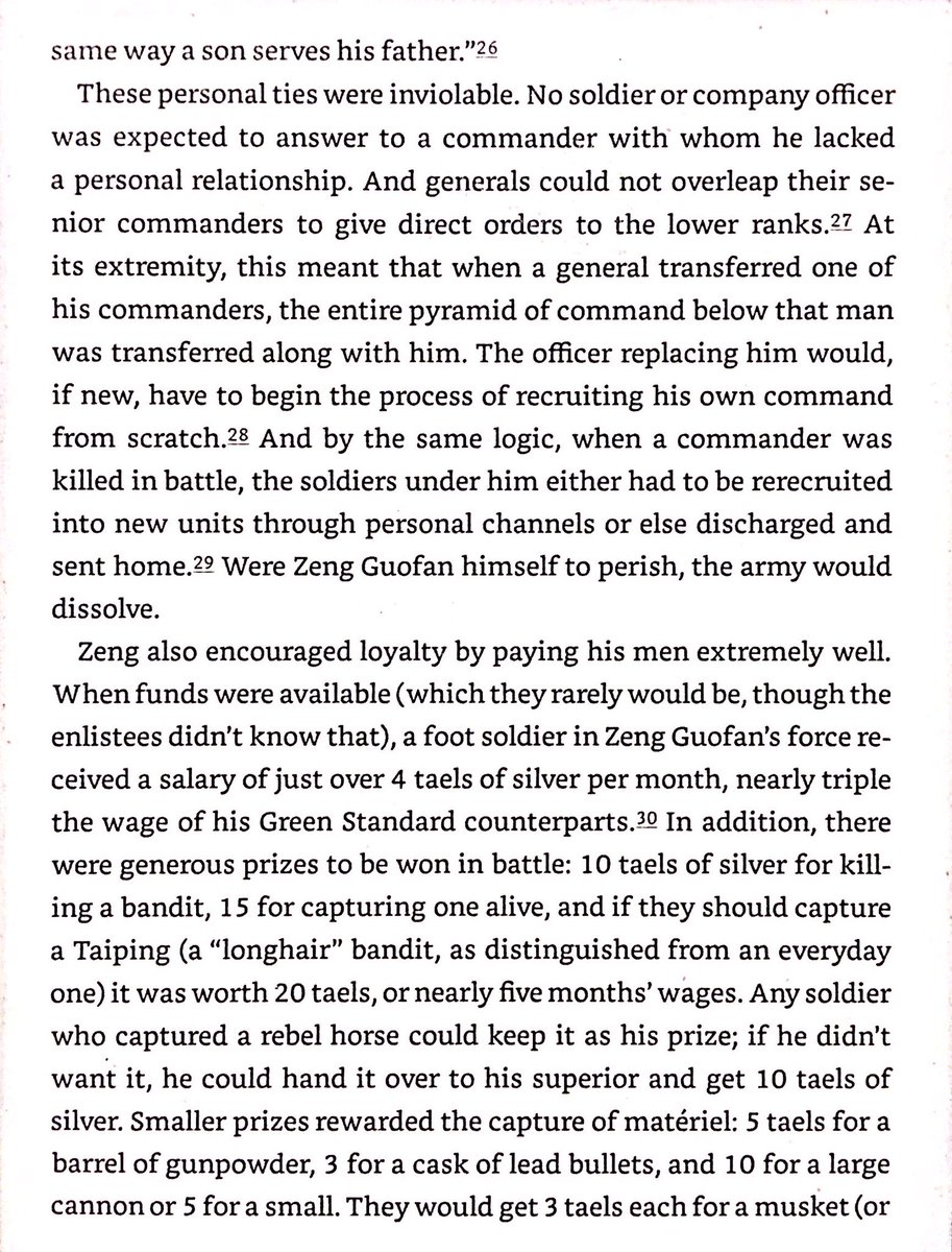 The Qing desperately needed new armies, and granted loyal bureaucrats the authority to raise armies in their provinces. One, Zeng Guofan of Hunan, created an army with good pay, harsh discipline, and locally organized recruitment - all to prevent desertion & maintain discipline.
