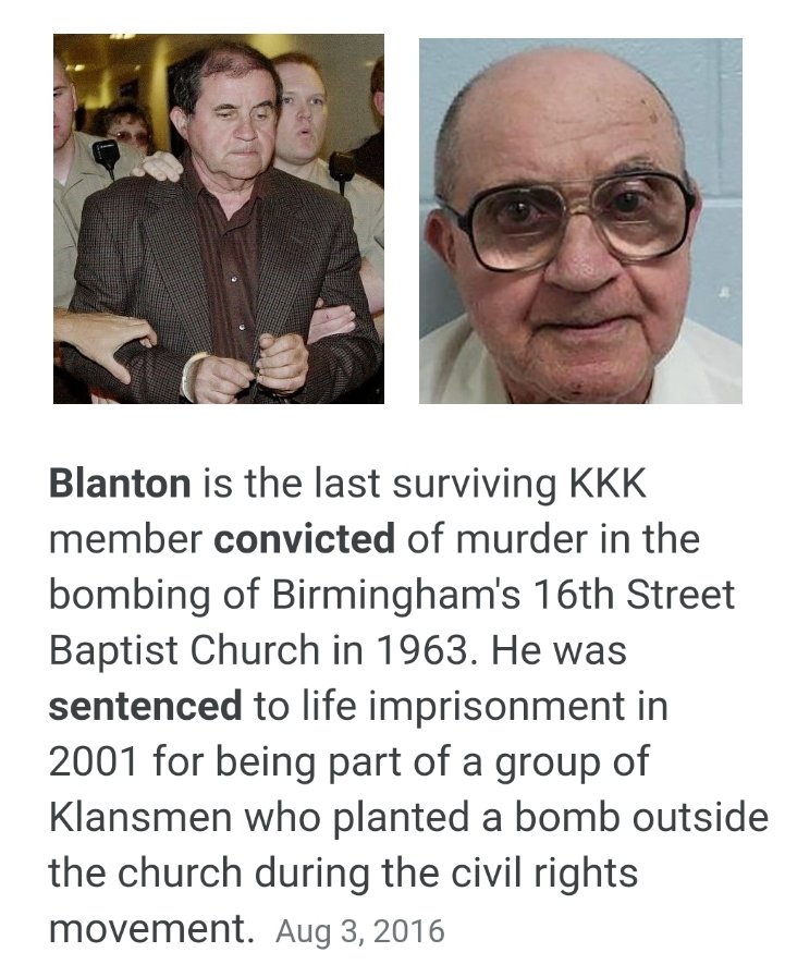 HarryO1975's tweet photo. September 15, 1963 The 16th Street Baptist Church Bombing committed by #ThomasEdwinBlantonJr and other #KKK members killing #AddieMayCollins #CynthiaWesley #CaroleRobertson #CarolDeniseMcNair 

#AmeriKKKa 
#ThisIsAmeriKKKa 

https://t.co/BREzGwP4QG https://t.co/4Qg5sUEct2