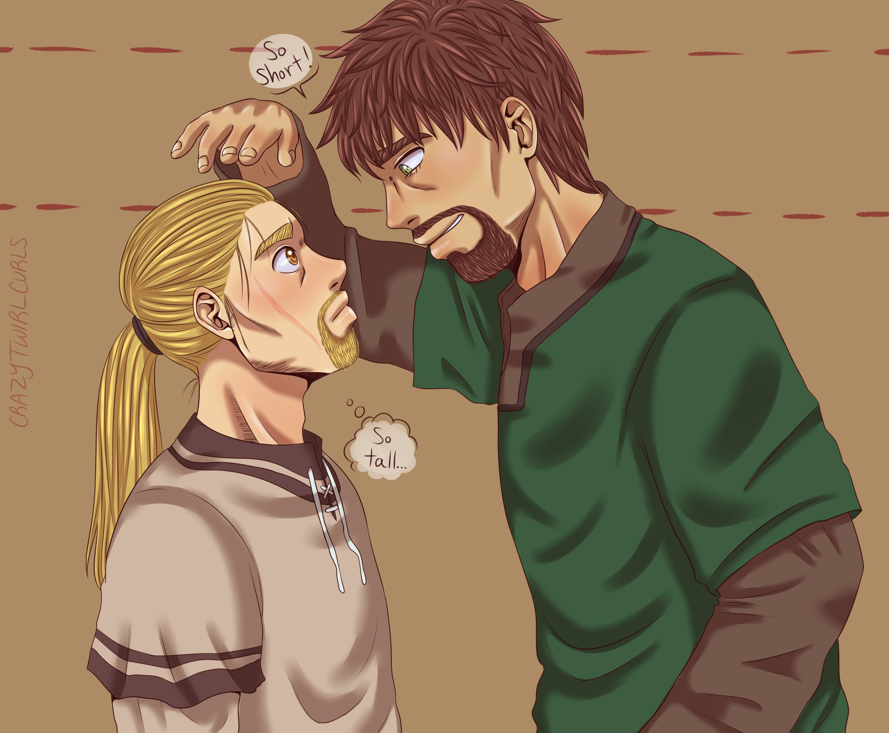 CurlsElla @ UFO: Ulivin From Outerspace on X: Do you ever just think about  Thorfinn's and Einar's height difference?….cause I do. (Also I was just  supposed to leave this in black and