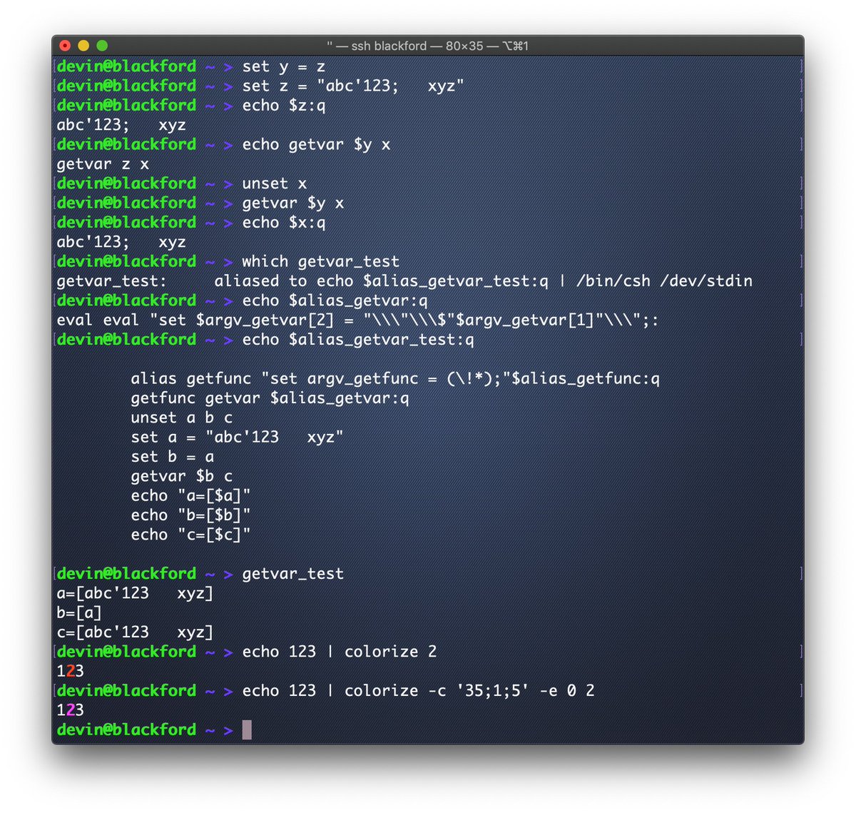 freebsdfrau's tweet photo. Does #csh or #tcsh support functions? It does now; if you're willing to put in the effort ... yes, I made aliases named "function" that automate the bootstrapping of function-like aliases using a declarative syntax similar to bash, with some enhancements https://t.co/Yol55wDdxi https://t.co/03IkKKLXGq