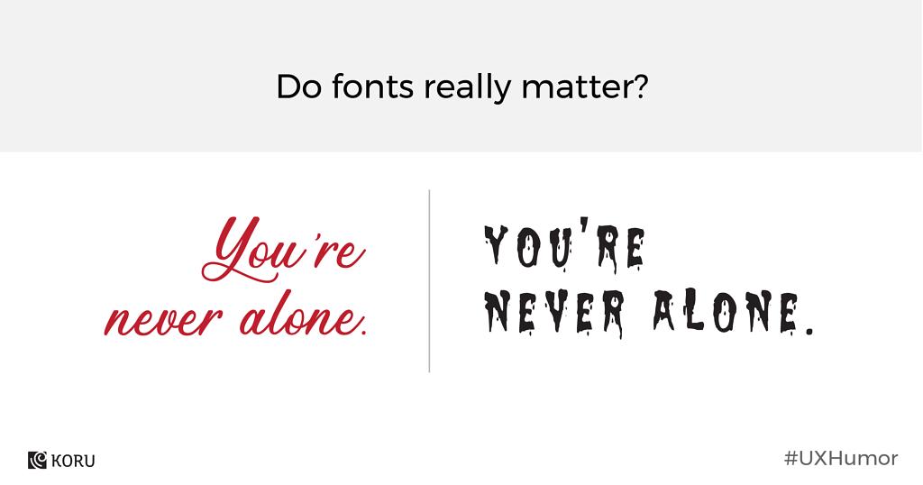 MSkweres's tweet photo. Found this post by @koru_ux on @LinkedIn 

If you ever wondered about the obsession designers have over fonts, now you know why!

#UXHumor #DesignHumor #illustration #UXFun #uidesign #ux #ui #uiux #designinspiration #uxdesigner #uiinspiration #creative #designthinking https://t.co/x7d1ZTwEXS