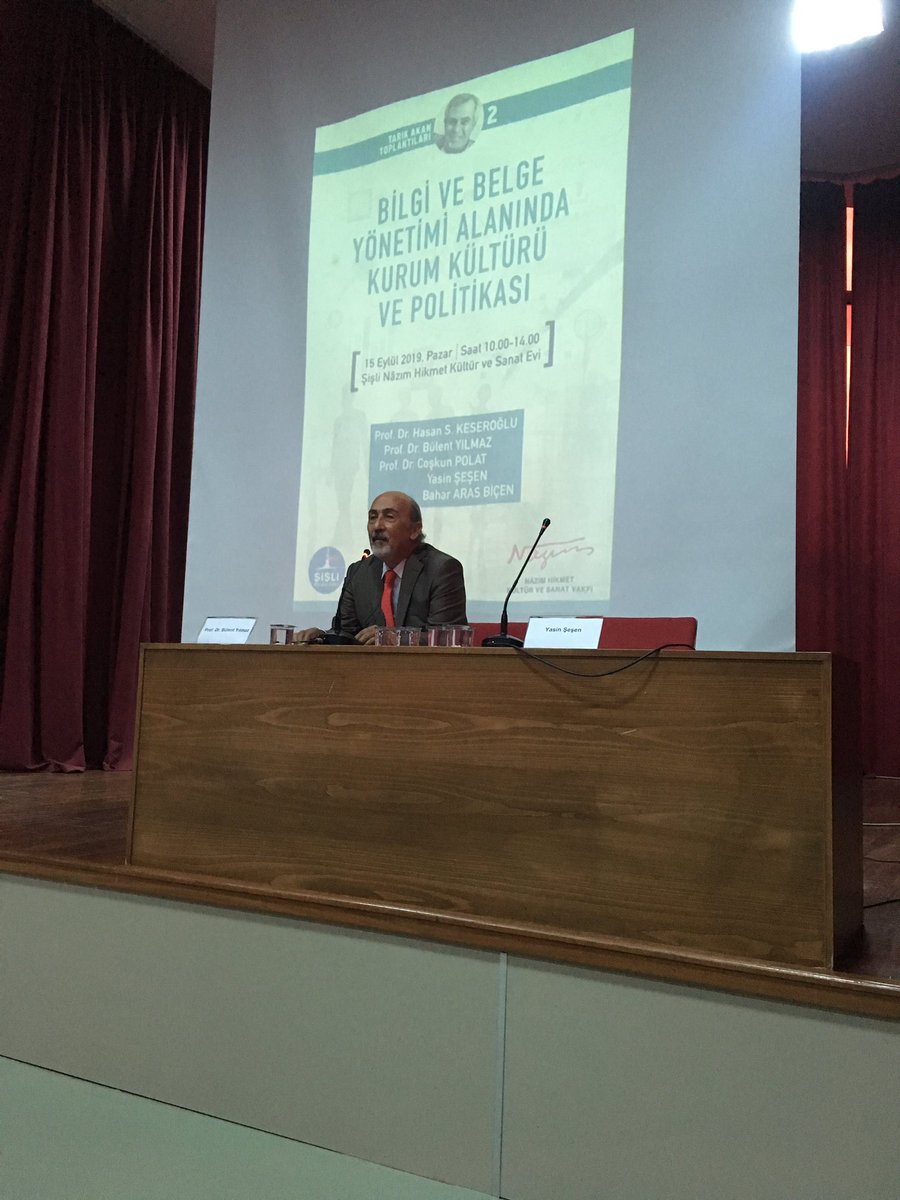 #TarıkAkanToplantıları2 #BilgiveBelgeYönetimiAlanındaKurumKültürüvePolitikası açılış konuşmasını Prof. Dr. Hasan Keseroğlu yapıyor. <a href="/sislibelediyesi/">Şişli Belediyesi</a> <a href="/nhvakfi/">Nâzım Hikmet Kültür ve Sanat Vakfı</a>