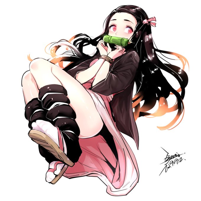 【EJAMI】さんがTwitterに投稿した竈門禰豆子(鬼滅の刃)のイラスト。
