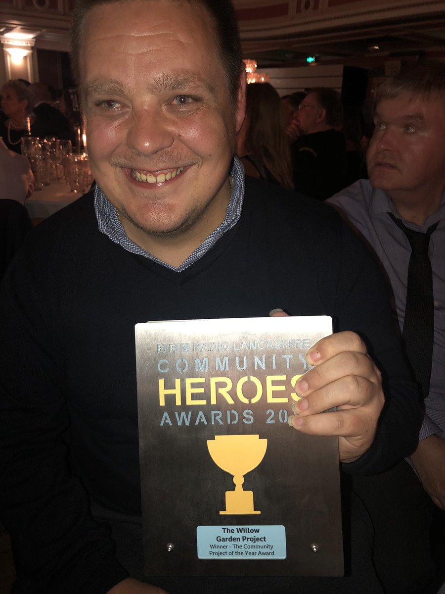 willow_project's tweet photo. We only went and won 🏆fantastic night @BBCLancashire  Community Hero awards project 2019 @GrahamLiver how proud are we !!! @Garden_Ninja @abbiedjones @TrustDianne @lancashirelife @BBCNWT @RogerJ_01 @annabelvtiffin  @FY7TownCouncil simply the best 🏆 https://t.co/kVp7czlZlC