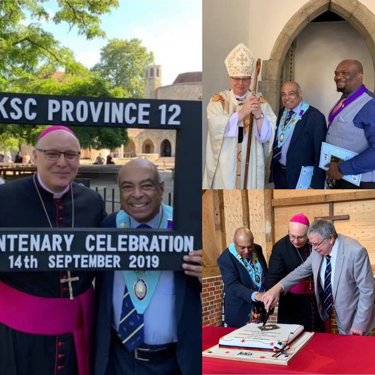 RC_Southwark's tweet photo. Abp John enjoyed spending time at #AylesfordPriory yesterday in order to celebrate Mass for the centenary of the #KnightsofStColumba with Province 12. The Knights do a great amount of good in @RC_Southwark and it was good to participate in marking this special occasion. #KSC100 https://t.co/pcl7qxS3Z2