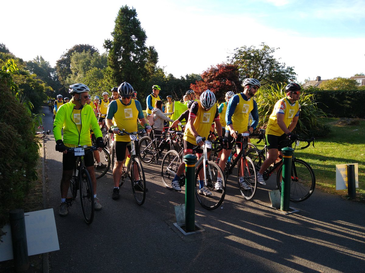 Just set off the <a href="/GauchersA/">Gauchers Association</a> charity bike ride to #Cambridge from #London Weather looking good