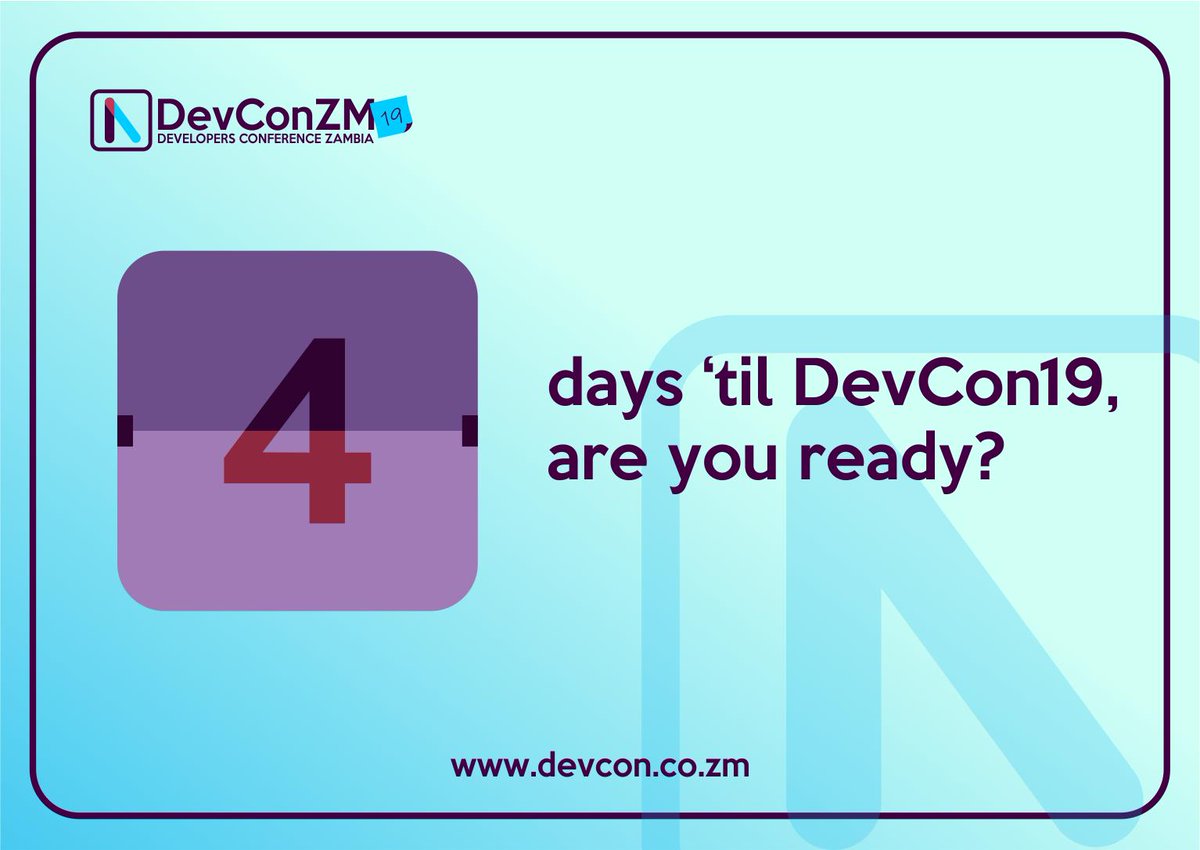 devcon_zm's tweet photo. #4Days #23hrsPlusPlusMinutes to go. #DevCon19 week is here!!!🔥🔥🔥. This is not one of those events you miss, it's that one event you must attend, come ⛈️ or 🌞. Get ur tickets right here 👉 https://t.co/aMBxfSIhiF https://t.co/EYH4777ju9