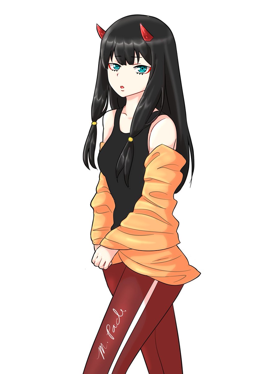 wallpapers Zero Two With Short Black Hair zerotwo zerotwofanart medibangpaint