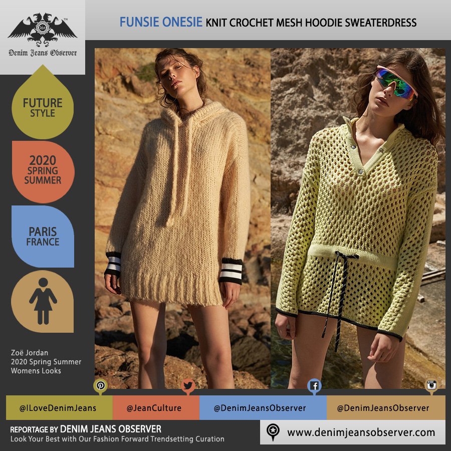 FashionWeekDJO's tweet image. bit.ly/zoe-jordan-202… Zoë Jordan 2020 Spring Summer Womens #ZoëJordan #onesie #sweater #sweaterdress #hoodie 
#sweatshirt #shirtdress #knit #knitwear #mesh #crochet #sunglasses #athleisure #trackwear #SS20 #Spring20 #style #trendsetter #fashionforward #womensfashion #womenswear