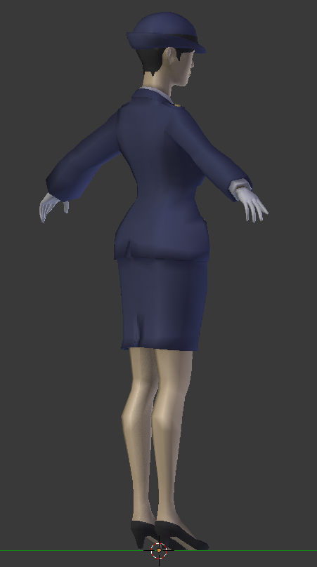 Sanetomoworks ローポリ婦警さんのモデリングが概ね完成 手描きイラストからの立体化なので 珍しくマテリアルで色分けしてみた せっかくだからテクスチャも貼って 魚雷戦用意 のデモシーンにでも登場してもらおう Blender 3dcg