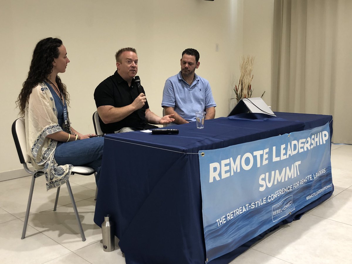 RemoteLdrSummit's tweet photo. @dylans’s panel is happening right now! Fearless #Authenticity: Growing a #SustainableBusiness - some really great stuff! #RemoteLeadershipSummit #bizdev #remoteteams #leadership @rebelandconnect @chrisdyer7 https://t.co/DT2aDRJrpz