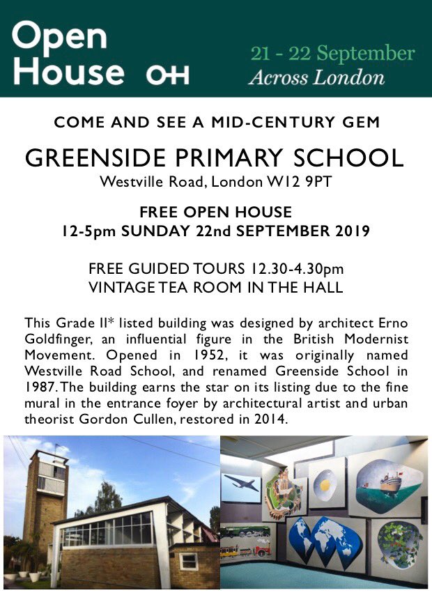 Next Sunday - OpenHouse at Greenside School #goldfinger #gordoncullen #openhouselondon #architecture #modernism #midcenturymodern <a href="/openhouselondon/">Open House Festival</a> @GreensideW12 <a href="/AskewVillage/">Askew Business Net</a> <a href="/AskewMag/">Askew</a> <a href="/brackenbury_BRA/">BrackenburyResidents</a> <a href="/C20Society/">C20 Society</a> <a href="/HammersmithSoc/">Hammersmith Society</a> <a href="/FosterPartners/">Foster + Partners</a>