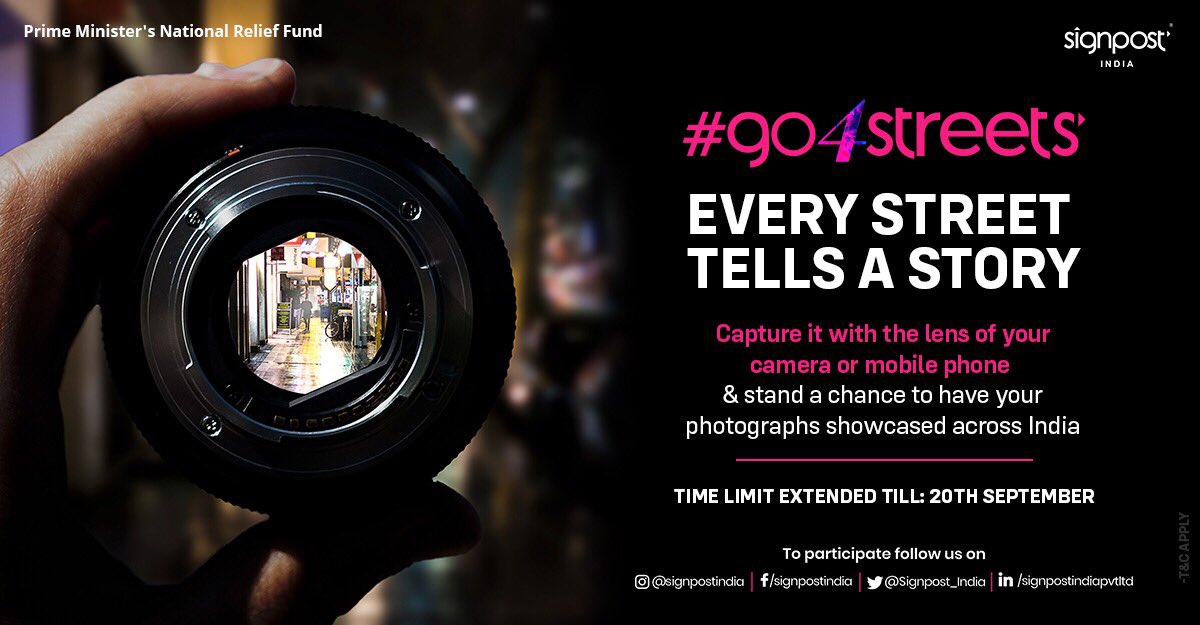SignpostIndiaHQ's tweet photo. Final opportunity to share your #streetphotography pictures now
1. Click a picture that captures the essence of streets
2. Use #Go4Streets & tag
@Signpost_India
3. We’ll get back to you if your picture has been shortlisted
#photographycontest https://t.co/9M3pfdmeFu