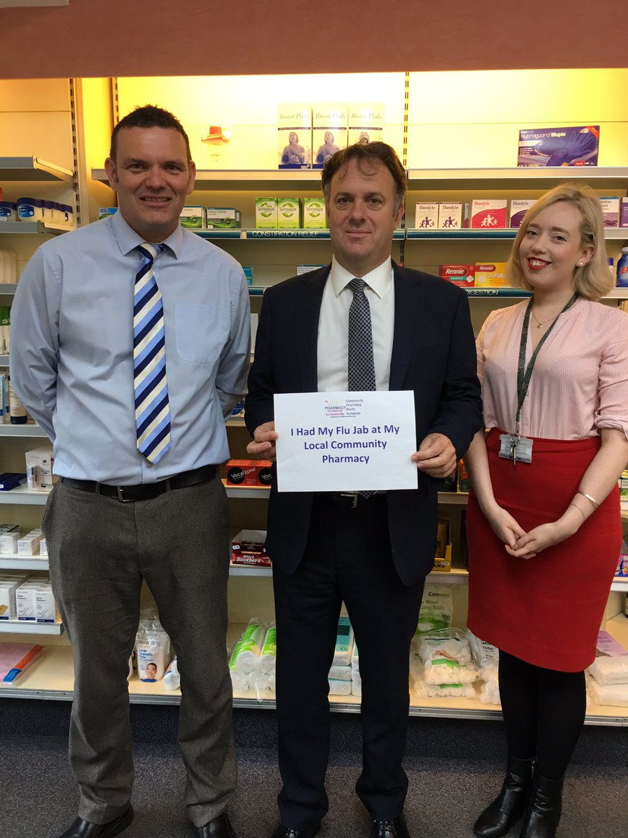 CPNY_News's tweet photo. No appointment needed, visit you local Community Pharmacy for your Free NHS Flu Jab. MP Julian Sturdy Outer York did https://t.co/Rbs5xxtSml